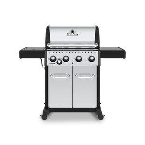 Broil King CROWN S440 BBQ with Side Burner & Heavy-Duty Cast Iron Cooking Grids