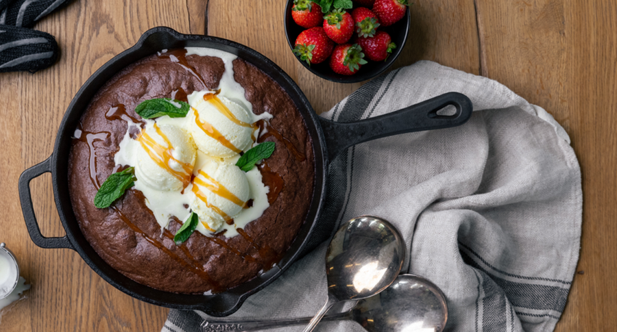 Cast Iron BBQ Baked Brownies