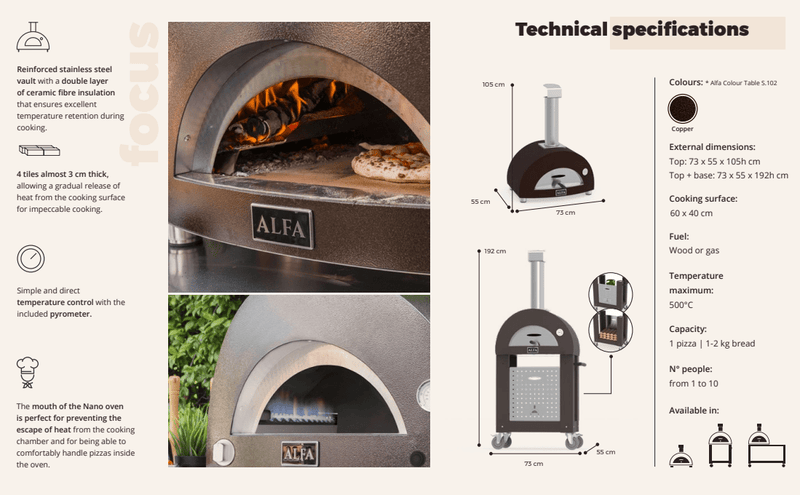 Alfa Forni Nano Wood Fired Oven (Copper)