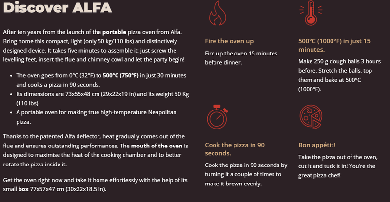 Alfa Forni Nano Wood Fired Oven (Copper)