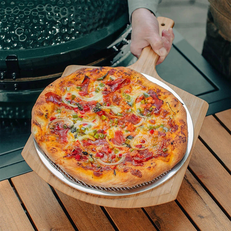 Big Green Egg Wood Pizza Peel with Metal Screen