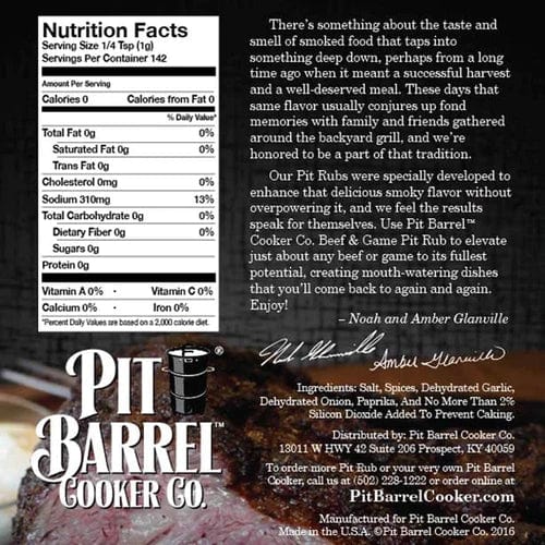 Pit Barrel 5oz Pit Rub - Beef & Games PR0005BG
