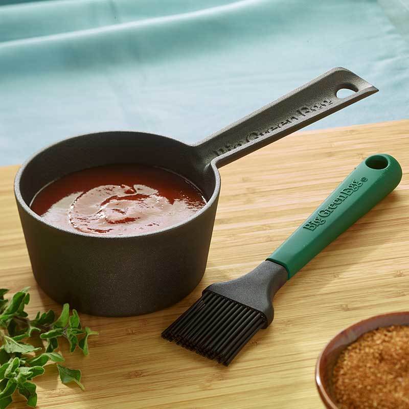Green Egg 117663 - Cast Iron Sauce Pot with Basting Brush