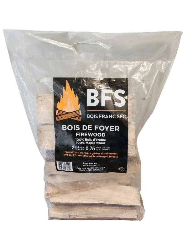 Bois Franc Sec- Bag of logs 12” Maple