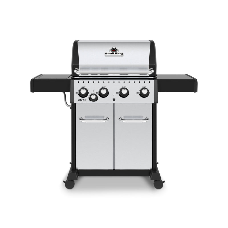 Broil King CROWN S440 BBQ with Side Burner & Heavy-Duty Cast Iron Cooking Grids