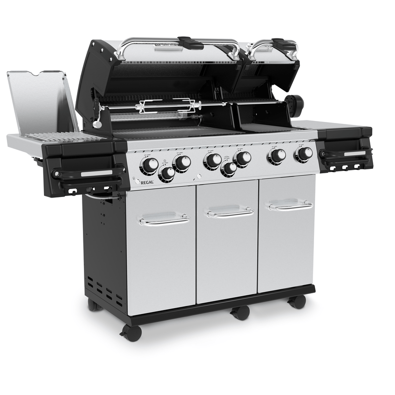 Broil King REGAL S690 PRO IR BBQ w/ Infrared Side Burner, Rear Rotisserie Burner & Rotisserie Kit