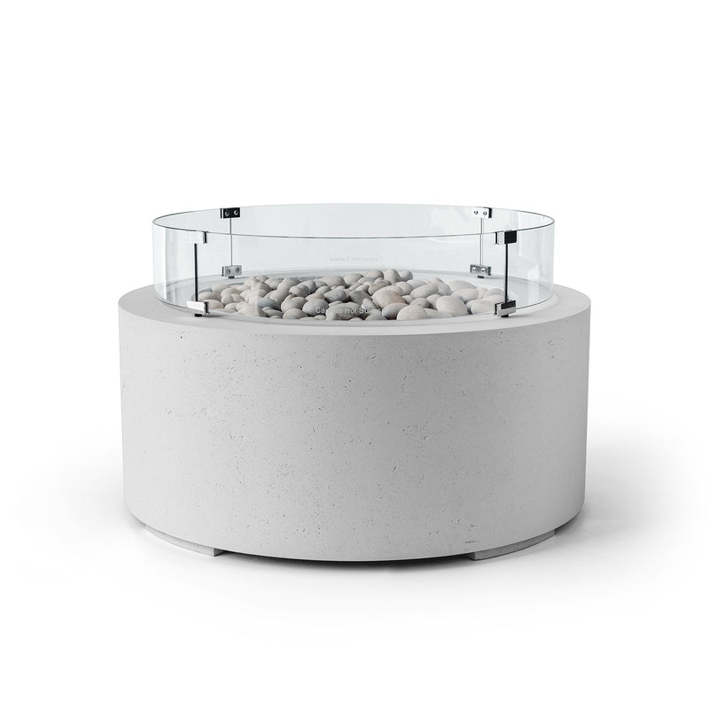 Concrete Fire Pit Glass Belmont Wind Guards BELWINDGUARD