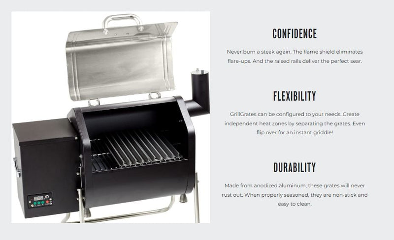 GrillGrate 15" Pellet Grill Sear Station (15.375" WIDE) RGG15K-0003