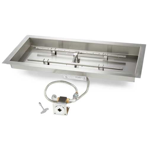 HPC 54"X16" Pbi Firepit Insert W/ H Burner Ng FPPK54X16-H-FLEX-NG