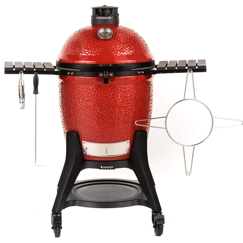 Kamado Joe Kamado Joe Classic Joe III 18" Ceramic Charcoal Grill & Smoker with Cart & Wheels KJ15040921 Charcoal / Red KJ15040921 Freestanding Kamado Grill 811738027197