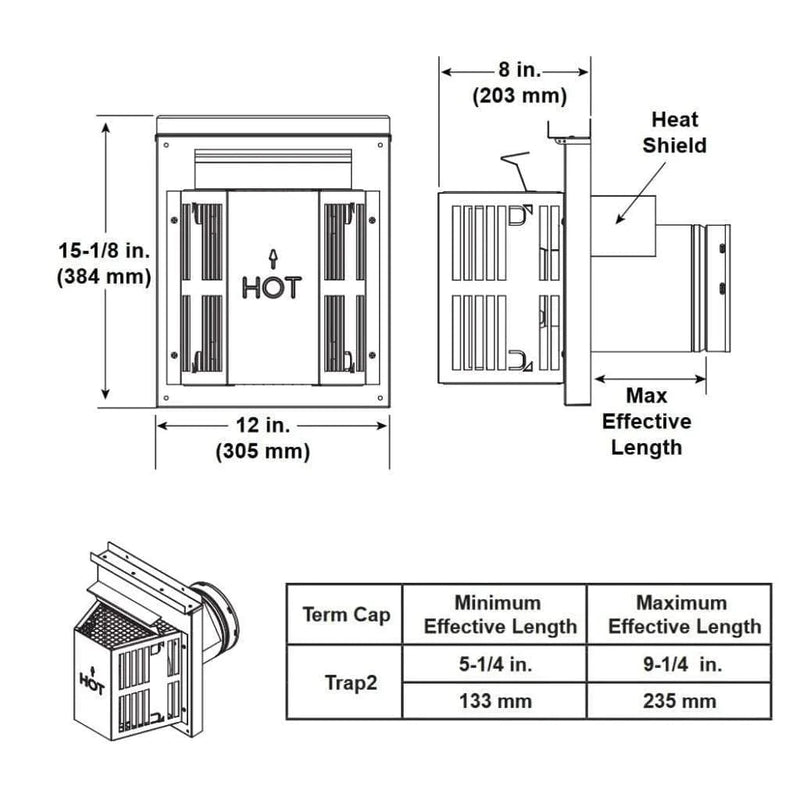 Majestic Horizontal Trapezoid Termination Kit 5 1/4 9 1/4" (133 235mm) Wall Thick SLP-TRAP2