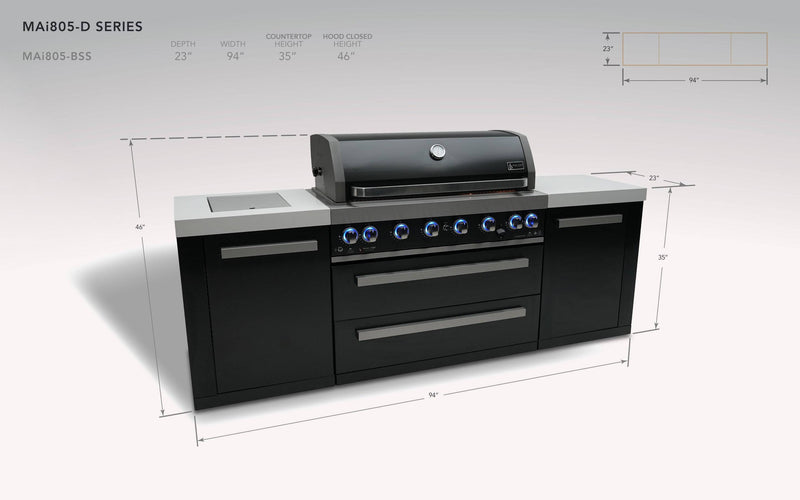 Mont Alpi 805 Black Stainless Steel Island