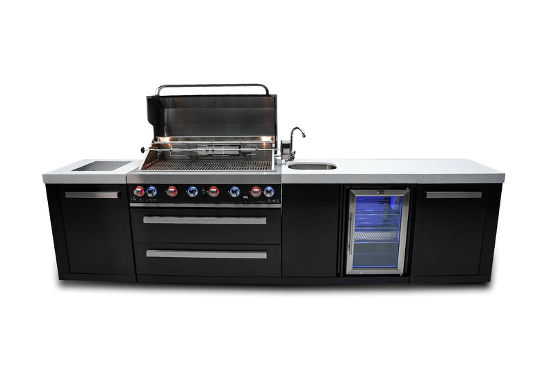 Mont Alpi 805 Black Stainless Steel Island with a Beverage Center
