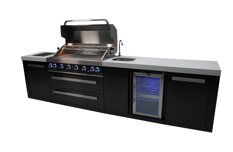 Mont Alpi 805 Black Stainless Steel Island with a Beverage Center