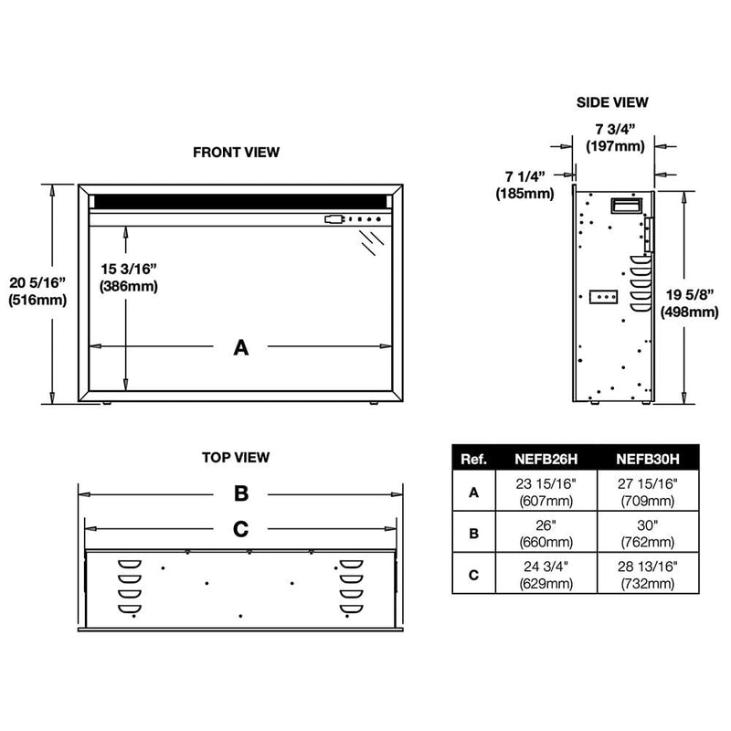 Four or Three Piece Trim Kit, Black for Cineview™ 26 NEFTK2636