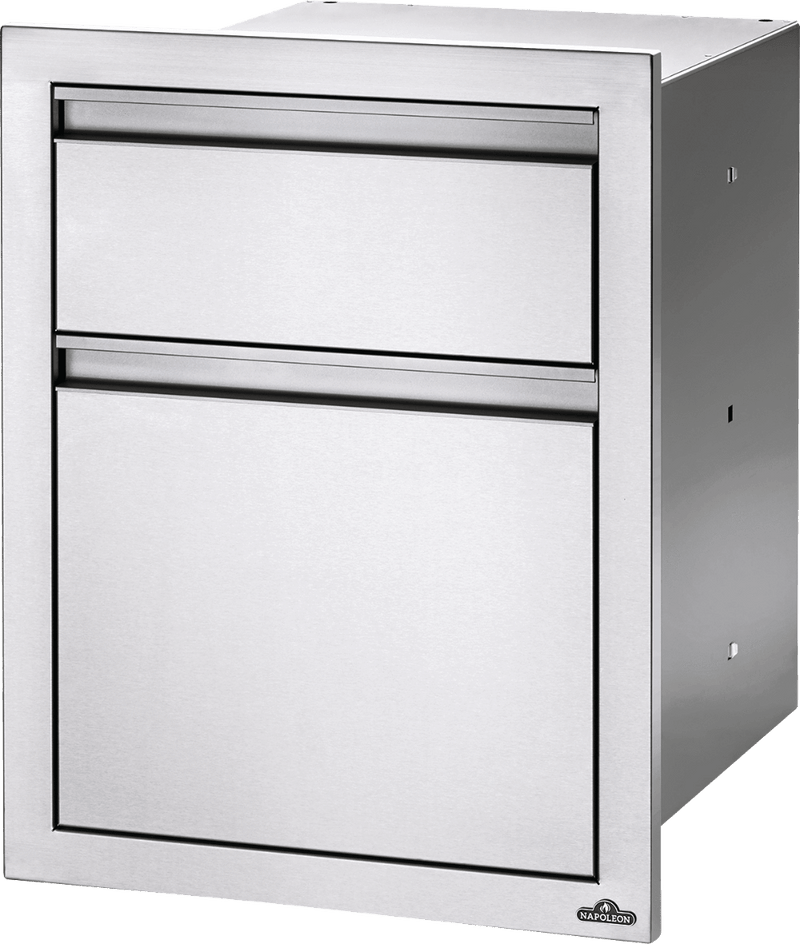 Napoleon Napoleon Built-In 18" X 24" Double Drawer: Waste Bin & Paper Towel Holder BI-1824-1W BI-1824-1W Outdoor Kitchen Door, Drawer & Cabinet 629162131607