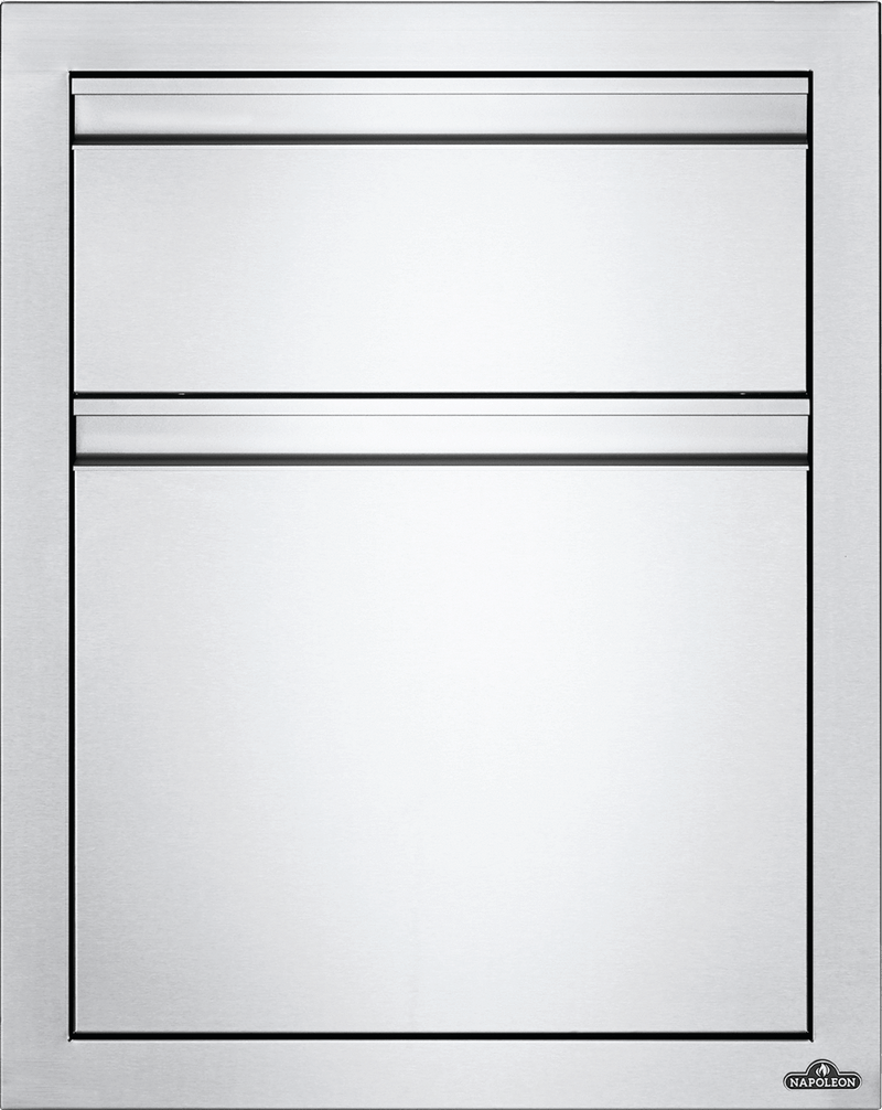 Napoleon Napoleon Built-In 18" X 24" Double Drawer: Waste Bin & Paper Towel Holder BI-1824-1W BI-1824-1W Outdoor Kitchen Door, Drawer & Cabinet 629162131607