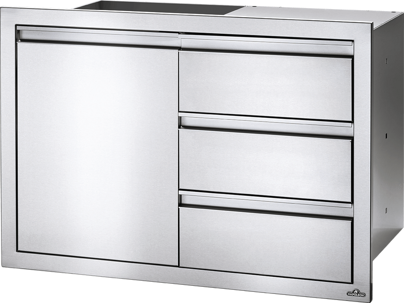 Napoleon Napoleon Built-In 36" X 24" Single Door & Triple Drawer Combo BI-3624-1D3DR BI-3624-1D3DR Outdoor Kitchen Door, Drawer & Cabinet 629162131584