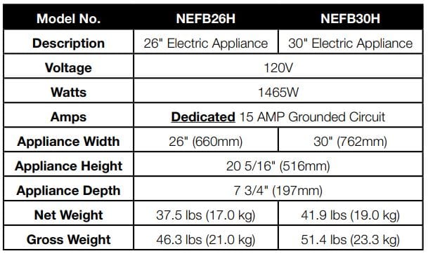 Napoleon CINEVIEW 26" Built-in Electric Fireplace NEFB26H