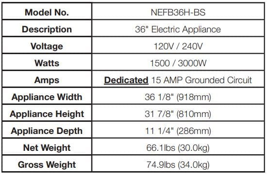 Napoleon ELEMENT 36" Built-in Electric Fireplace NEFB36H-BS Canada