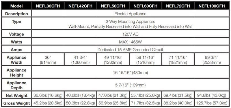 Napoleon Entice 42" Wall Mount Electric Fireplace NEFL42CFH-1 Canada