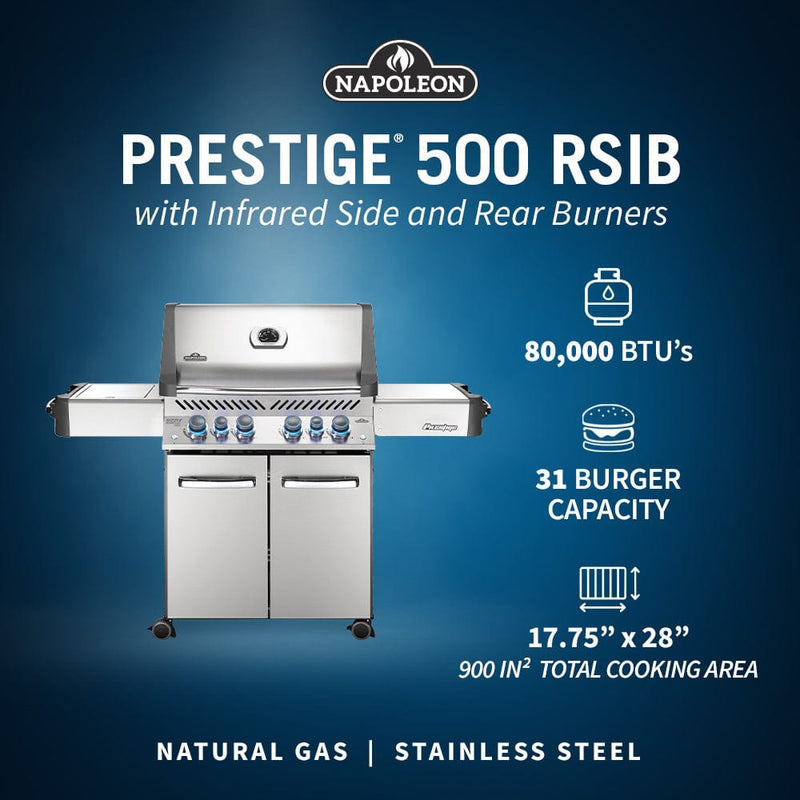 Napoleon Prestige 500 RSIB BBQ with Infrared Side & Rear Burners P500RSIB-3