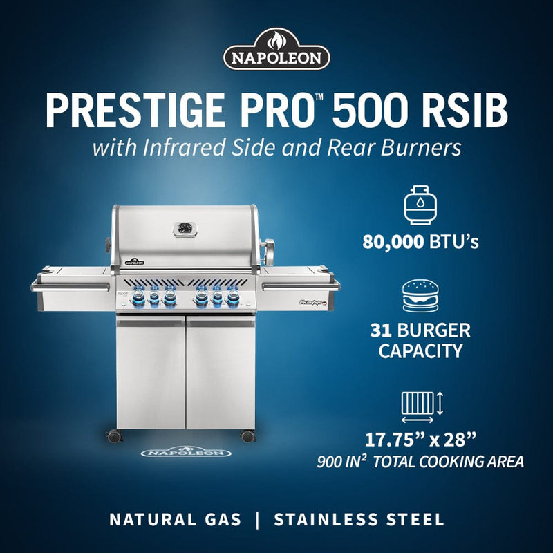 Napoleon Prestige PRO 500 RSIB BBQ with Infrared Rear & Side Burners PRO500RSIB-3