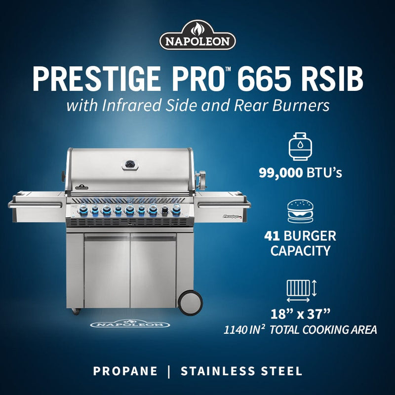 Napoleon Prestige PRO 665 RSIB BBQ with Infrared Rear & Side Burners PRO665RSIB-3