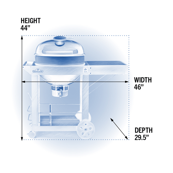 Napoleon PRO Charcoal Kettle 22" Grill with Cart PRO22K-CART-3