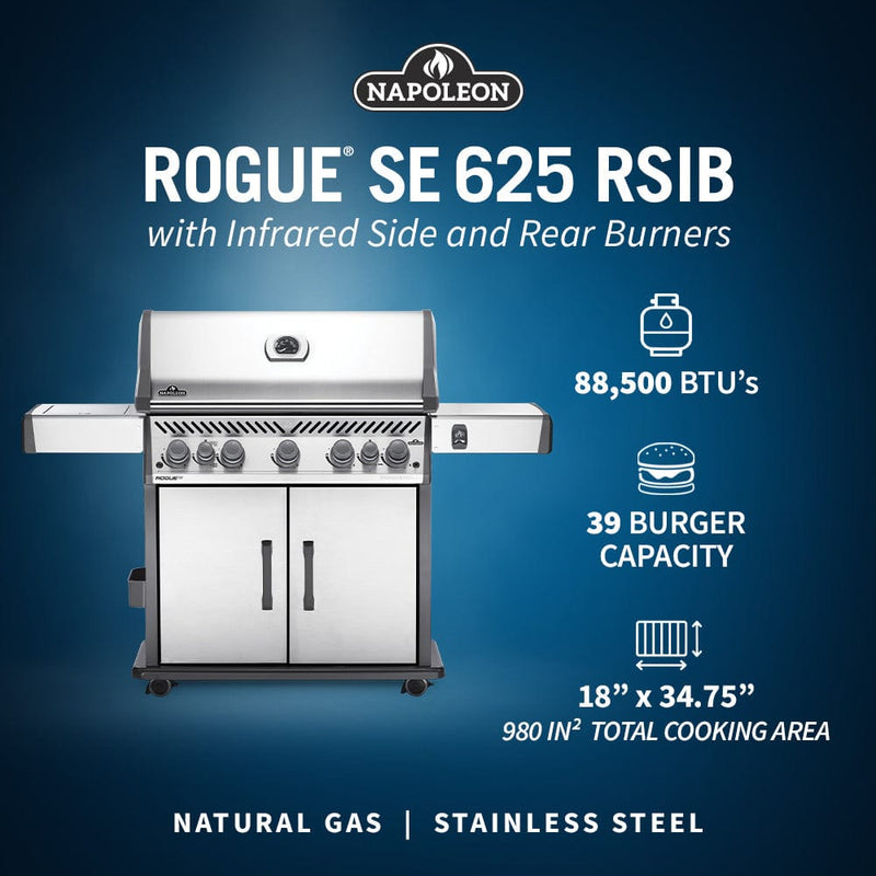 Napoleon Rogue SE 625 RSIB 5-Burner BBQ with Infrared Side & Rear Burners RSE625RSIB-1