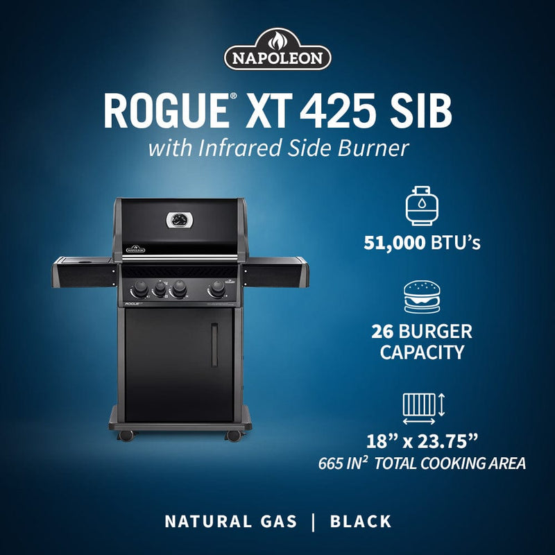 Napoleon Rogue XT 425 SIB 3-Burner BBQ with Infrared Side Burner RXT425SIB-1