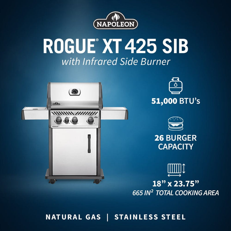 Napoleon Rogue XT 425 SIB 3-Burner BBQ with Infrared Side Burner RXT425SIB-1