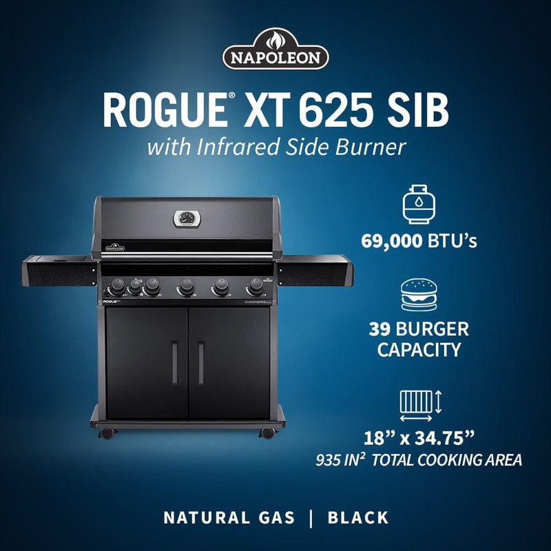 Napoleon Rogue XT 625 SIB 5-Burner BBQ with Infrared Side Burner RXT625SIB-1