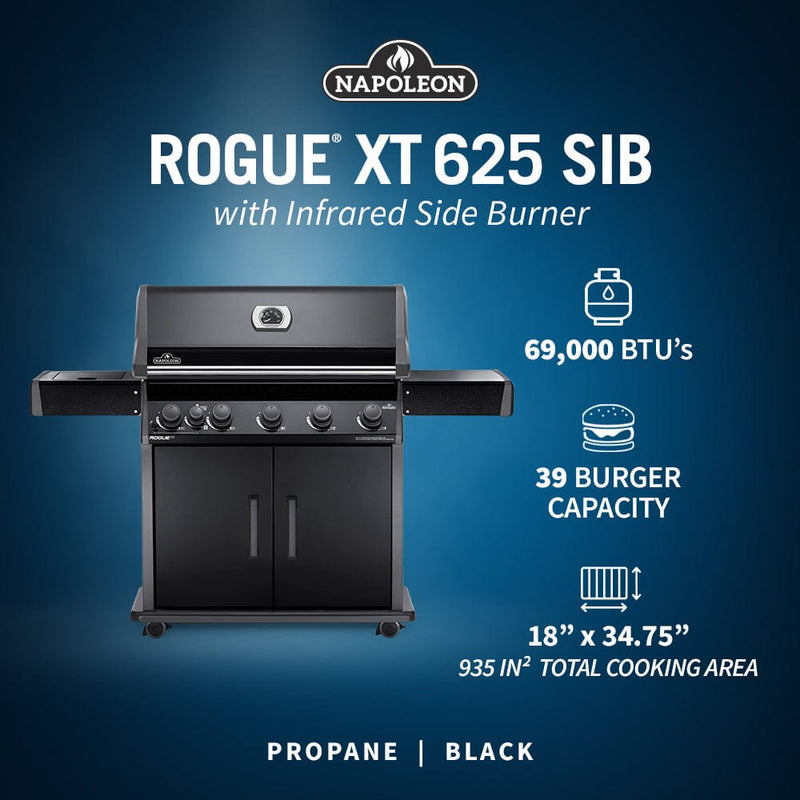 Napoleon Rogue XT 625 SIB 5-Burner BBQ with Infrared Side Burner RXT625SIB-1