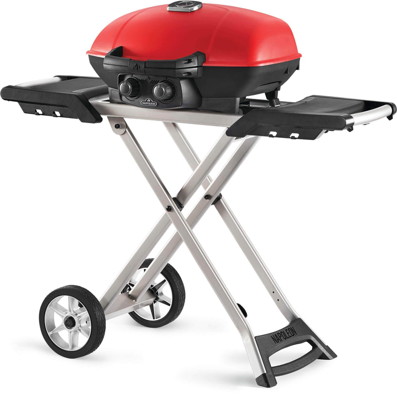 Napoleon TravelQ 285X (Red) Portable Propane BBQ with Scissor Cart & Griddle TQ285X-RD-1-A