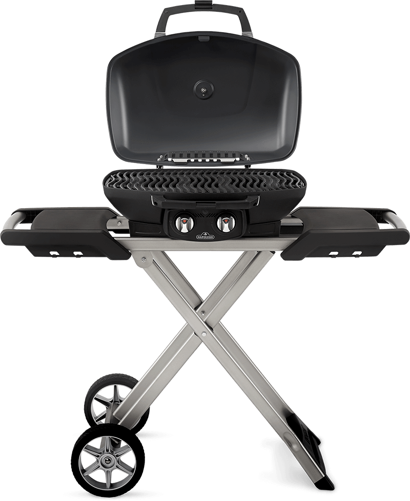 Napoleon TravelQ 285X (Red) Portable Propane BBQ with Scissor Cart & Griddle TQ285X-RD-1-A