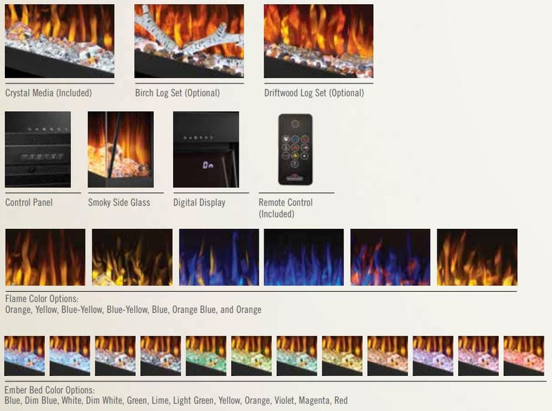 Napoleon TRIVISTA Pictura 50" Three-Sided Wall Hanging Electric Fireplace NEFL50H-3SV Canada