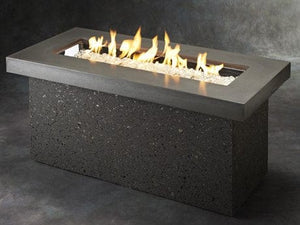 National Energy Equipment Tog Fire Pit Table Key Largo Linear Midnight Mist (19 1/2 X 48 X 23 3/4 ) FST KL-1242-MM-BLK-K