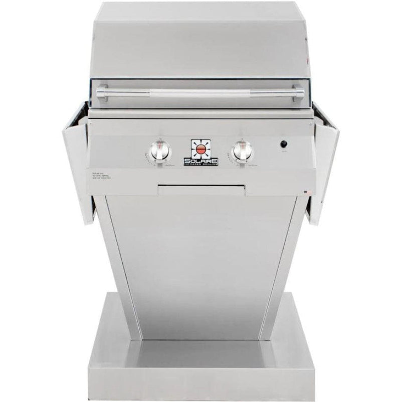 Solaire 27" Deluxe Infrared Gas Grill on Angular Pedestal Base