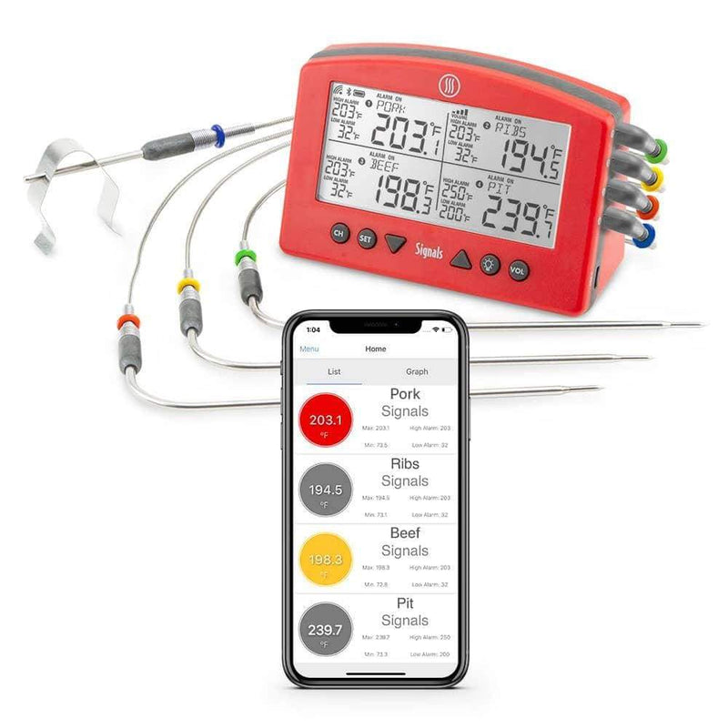 Thermoworks Signals 4-Channel BBQ Alarm Thermometer (WiFi + Bluetooth)