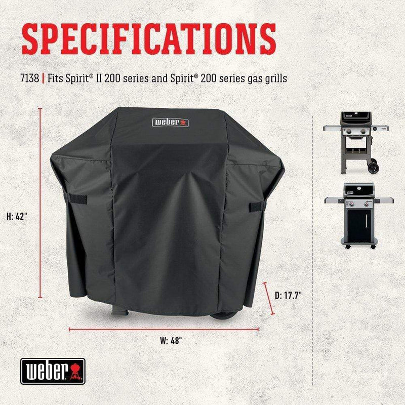 Weber Weber Premium Grill Cover Spirit II 200 & Spirit 200 Series 7138 Accessory Cover BBQ 077924058745