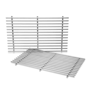 Weber Stainless Steel Cooking Grate Set For Summit 400 with Smoker Box