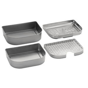 Weber Versatility Expansion Kit Lumin Electric Grill 2x Stainless Steel Warming dishes, 1x Stainless Steel Steam/Smoke Tray, 1x Steam/Smoke Reservoir 6614