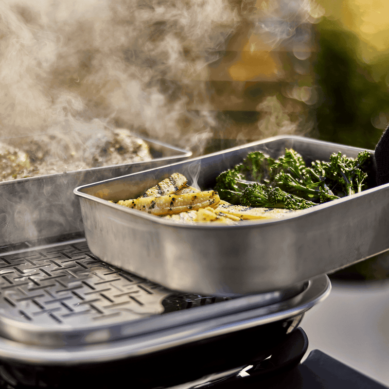 Weber Weber Versatility Expansion Kit Lumin Electric Grill 2x Stainless Steel Warming dishes, 1x Stainless Steel Steam/Smoke Tray, 1x Steam/Smoke Reservoir 6614 6614 Part Other 077924196522