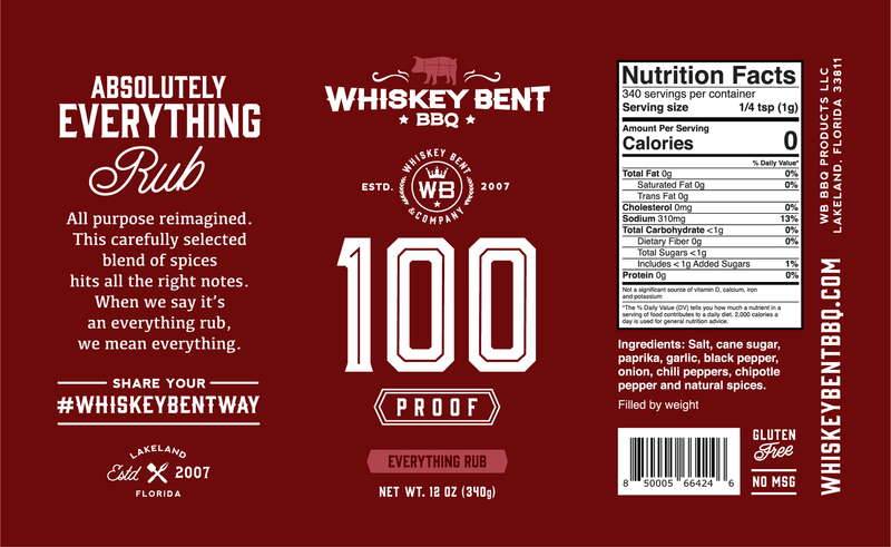 Whiskey Bent BBQ 100 Proof Everything Rub (12oz)