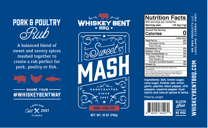 Whiskey Bent BBQ The Sweet Mash Dry Rub (12oz)