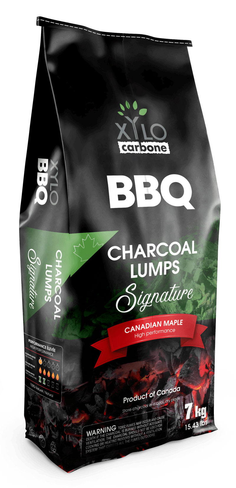 XYLO Carbone Charcoal Lumps Signature Canadian Maple 15 lb Bag